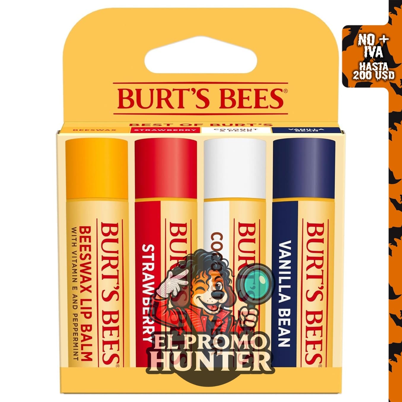Burt's Bees Bálsamo labial, paquete de sabor clásico, 4 tubos de 0.15 oz (4.25 g) cada uno.
