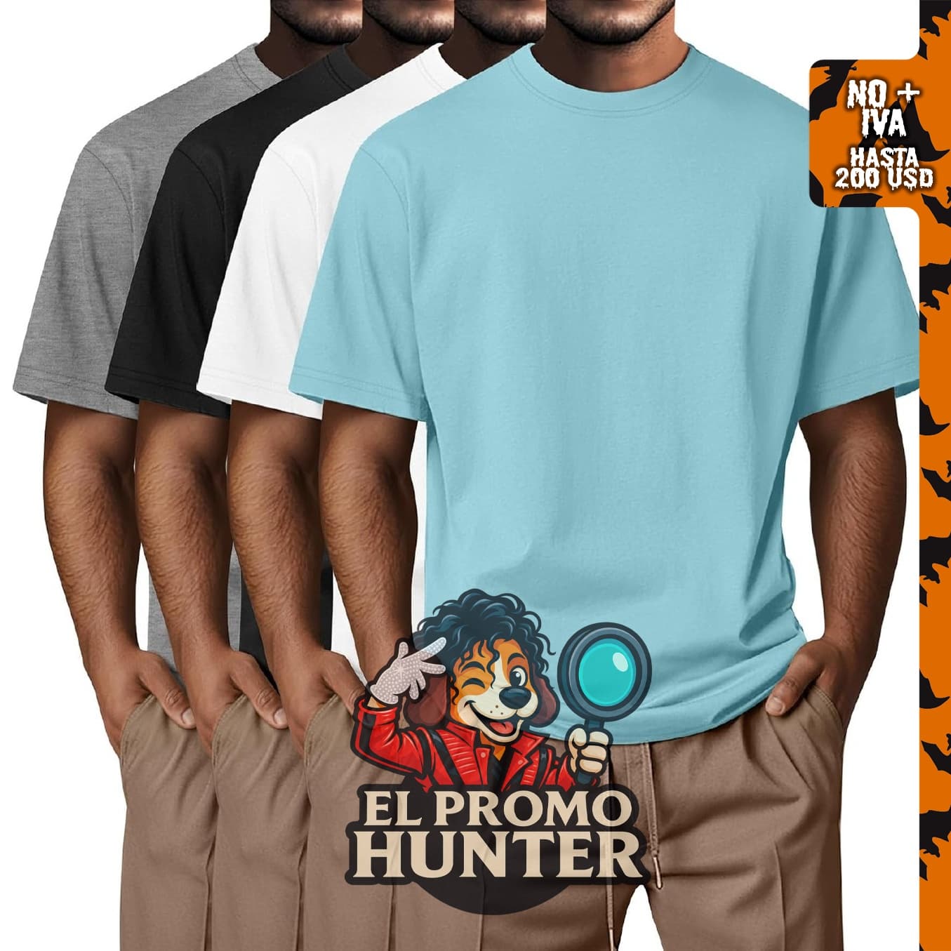 Paquete de 4 camisas de algodón para hombre, manga corta y cuello redondo, talla grande.