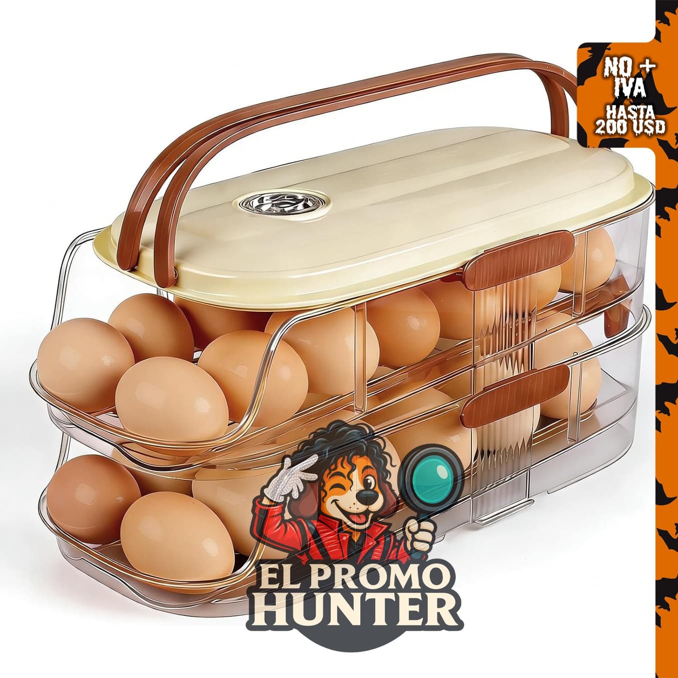 Tenedor del huevo para refrigerador, contenedor de huevos Qxutiwy.