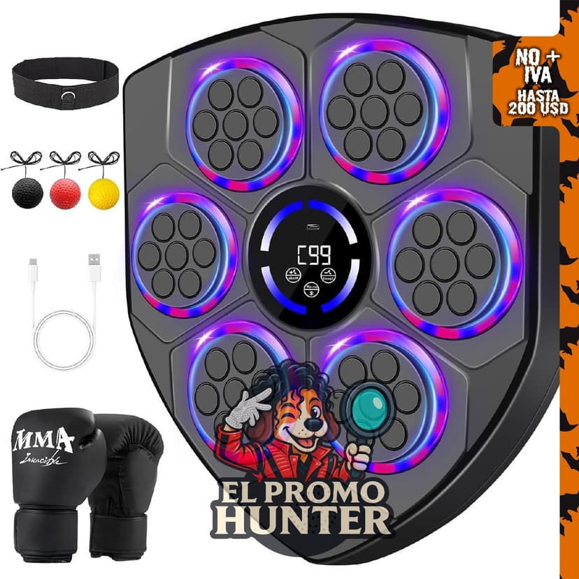 Music Boxing Machine con guantes, entrenador de boxeo montado en la pared para uso en casa.