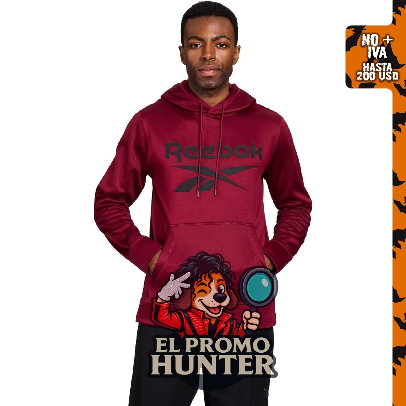 Reebok Sudadera de forro polar con capucha.