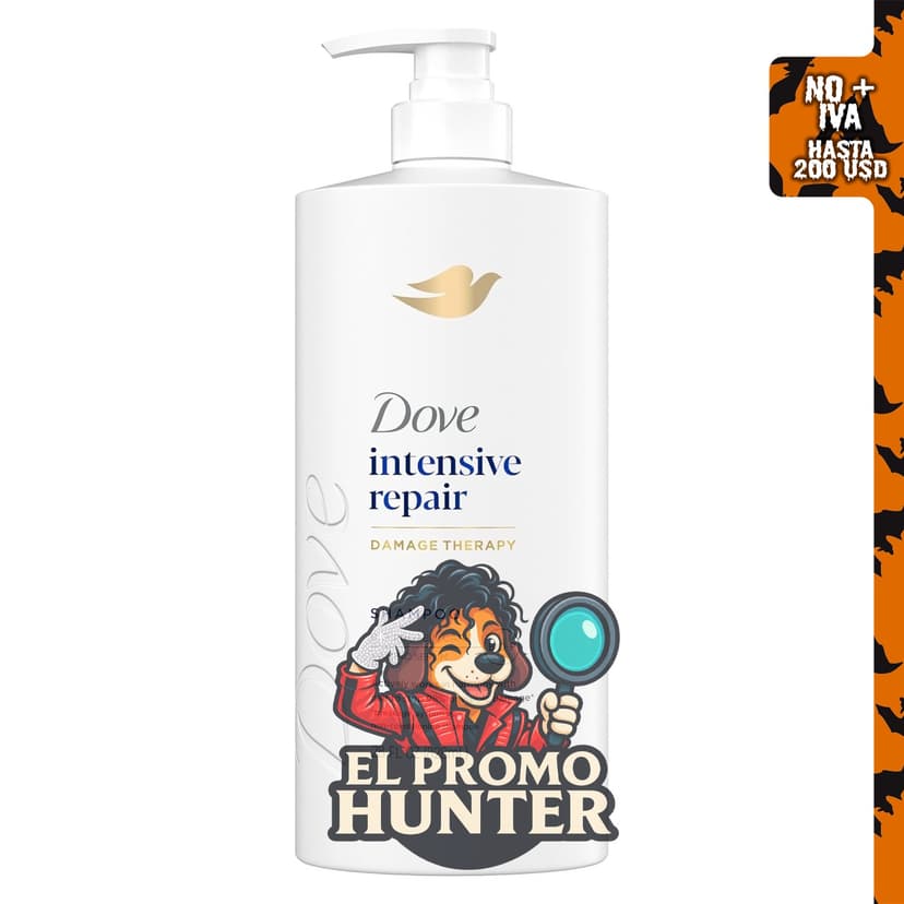 Dove Champú Reparación Intensiva para Cabello Dañado con Bio-Proteína, 400 ml.