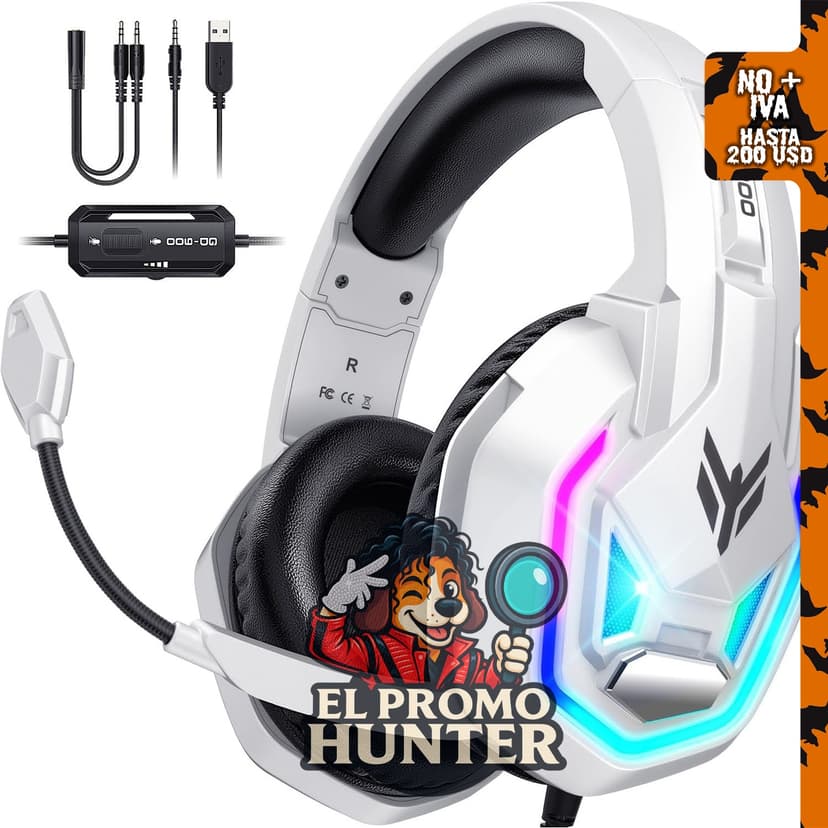 Auriculares para juegos compatibles con Xbox Series X|S, Xbox One, PS5, PS4, PC, Switch y Mac.