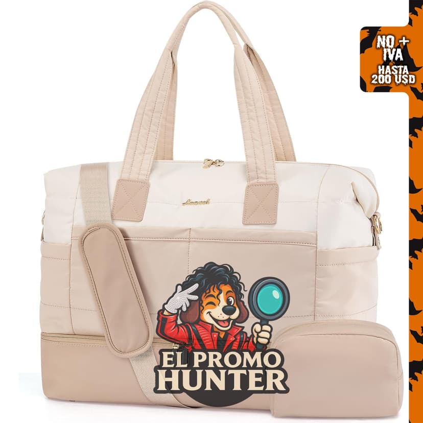LOVEVOOK Bolsa de viaje de 40 litros con compartimento para zapatos, ideal para viajes de fin de semana.