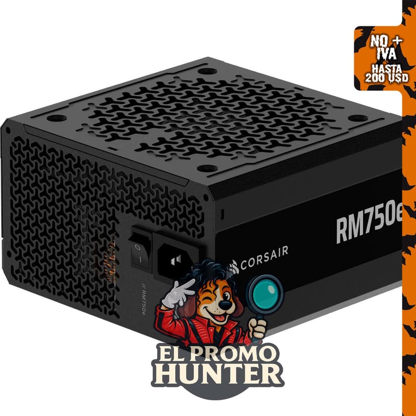 Fuente de poder CORSAIR RM750e ATX 3.1, 750W, compatible con PCIe 5.1.
