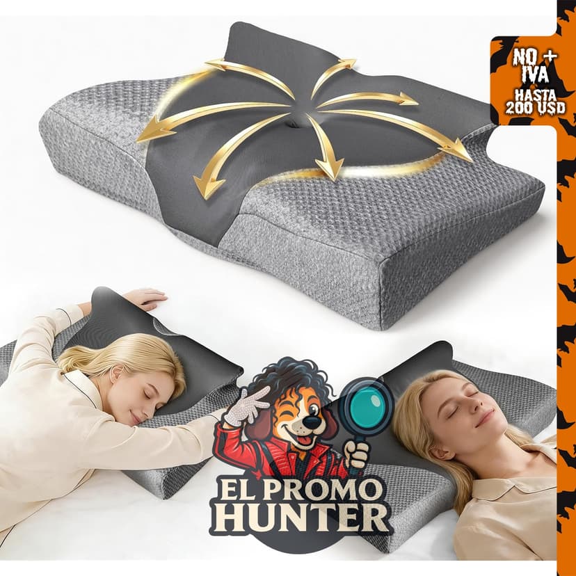 Almohada cervical ergonómica ajustable para dormir de lado, diseñada para aliviar el dolor.