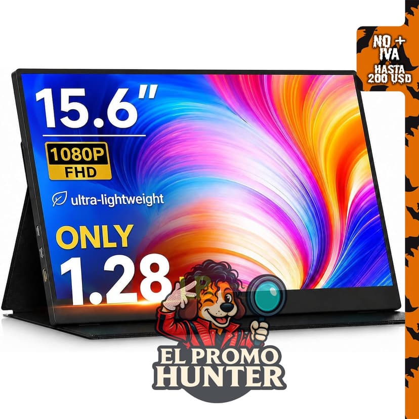 Monitor portátil CZGG de 15.6" (39.6 cm) con resolución 1080P FHD.