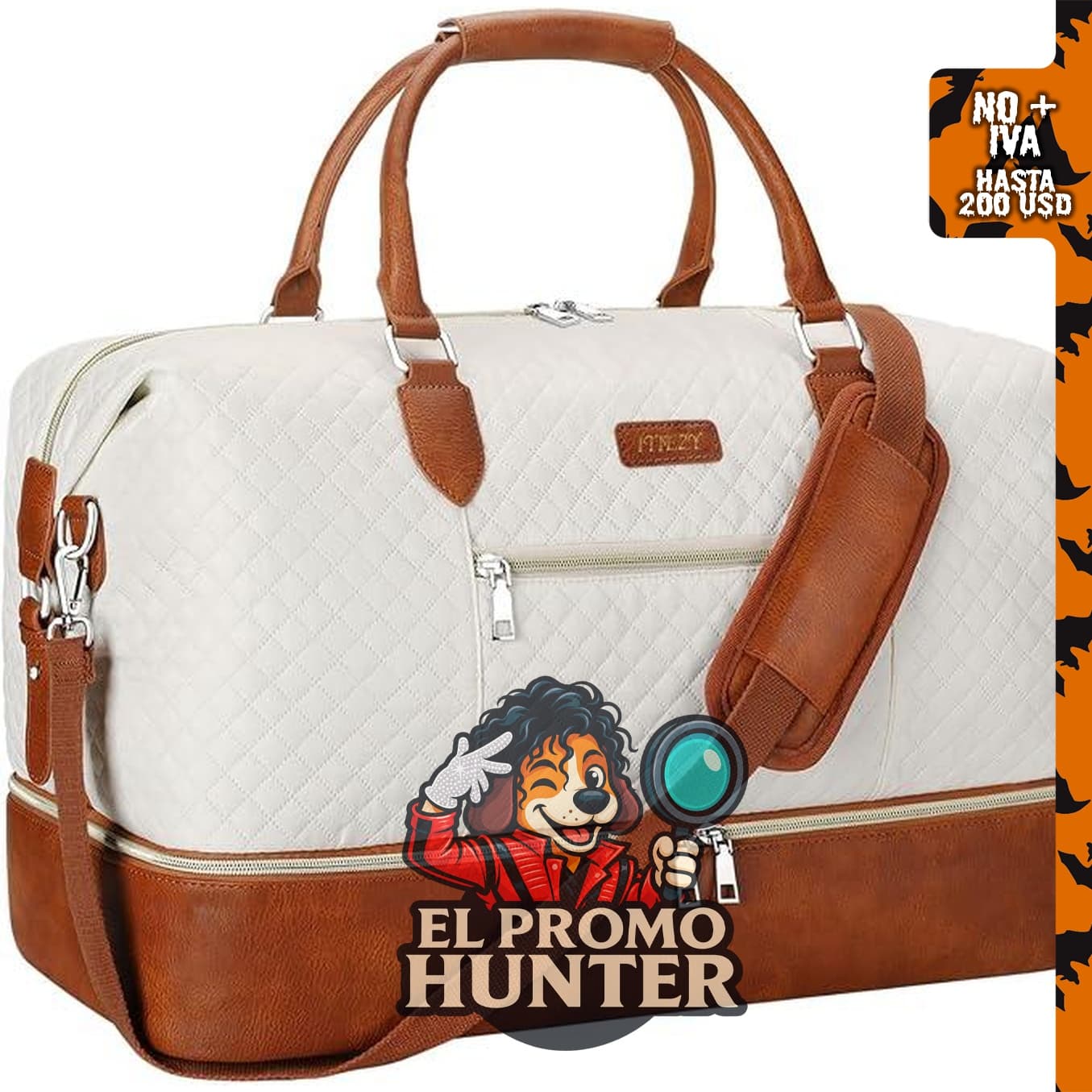 Bolsa de viaje de nailon para mujer, tamaño grande, con compartimento para zapatos.