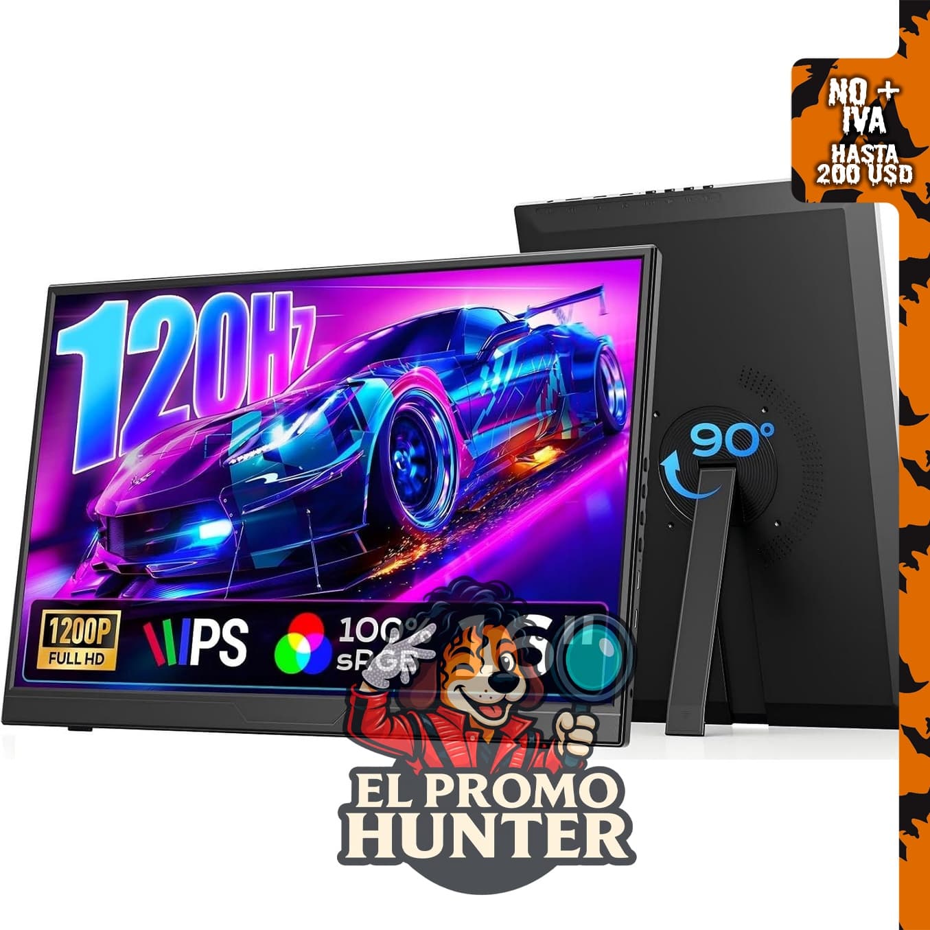 Dopesplay Monitor portátil para juegos de 16" (40.64 cm) y 120 Hz.