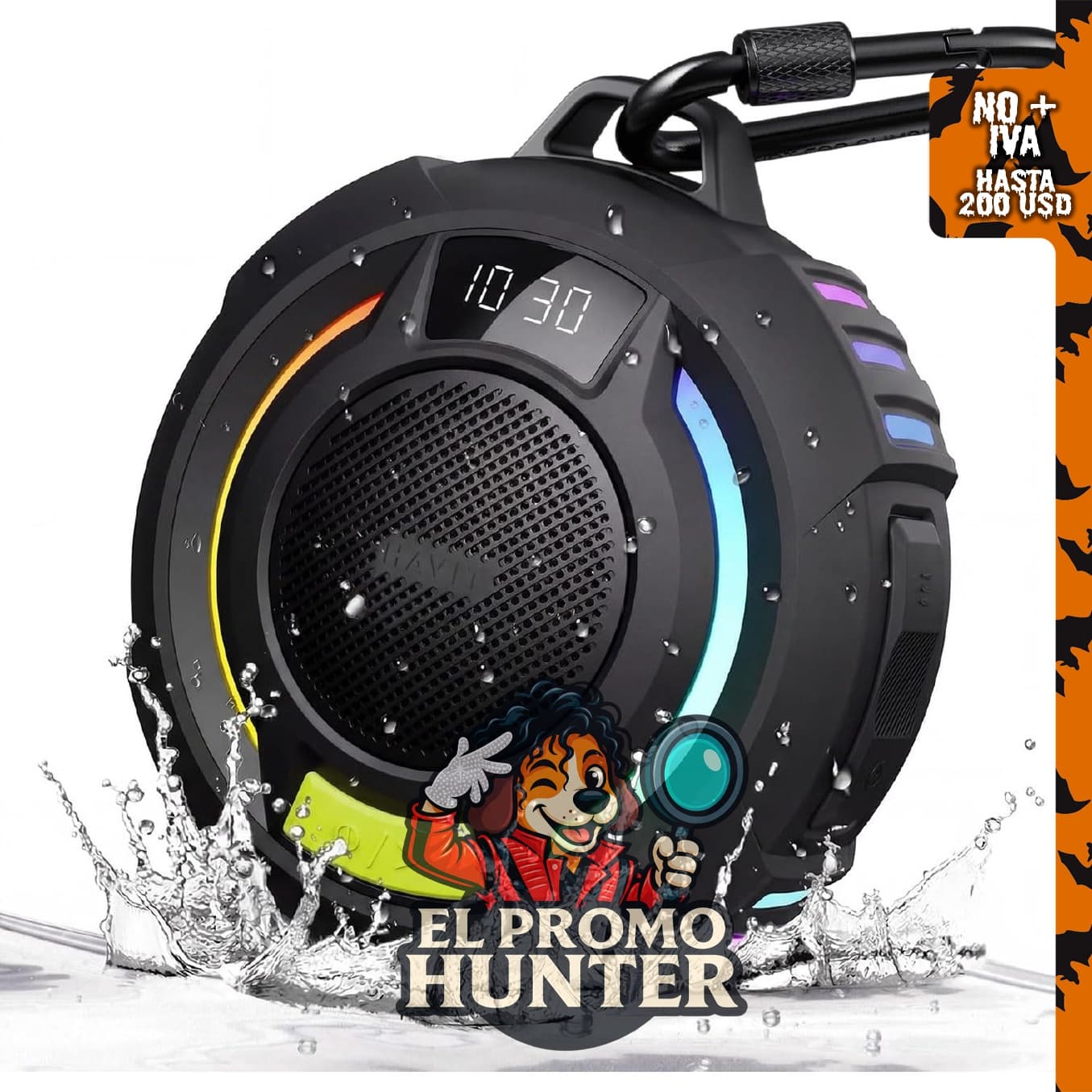 Havit Bluetooth Shower Speaker IP67, altavoz portátil inalámbrico y resistente al agua.