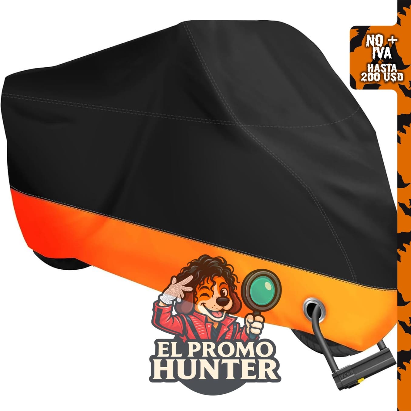 XYZCTEM Cubierta para motocicleta impermeable, color negro y naranja, para motores de hasta 246 cm.