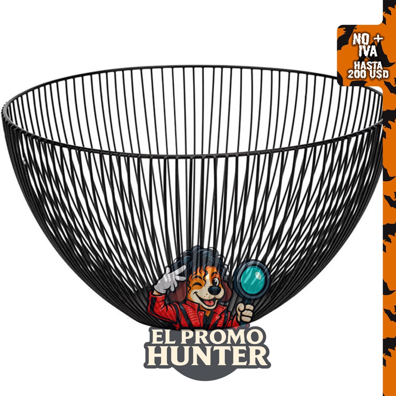 Cesta de frutas de alambre de metal, cuenco negro para frutas y verduras, redonda, para encimera de cocina.