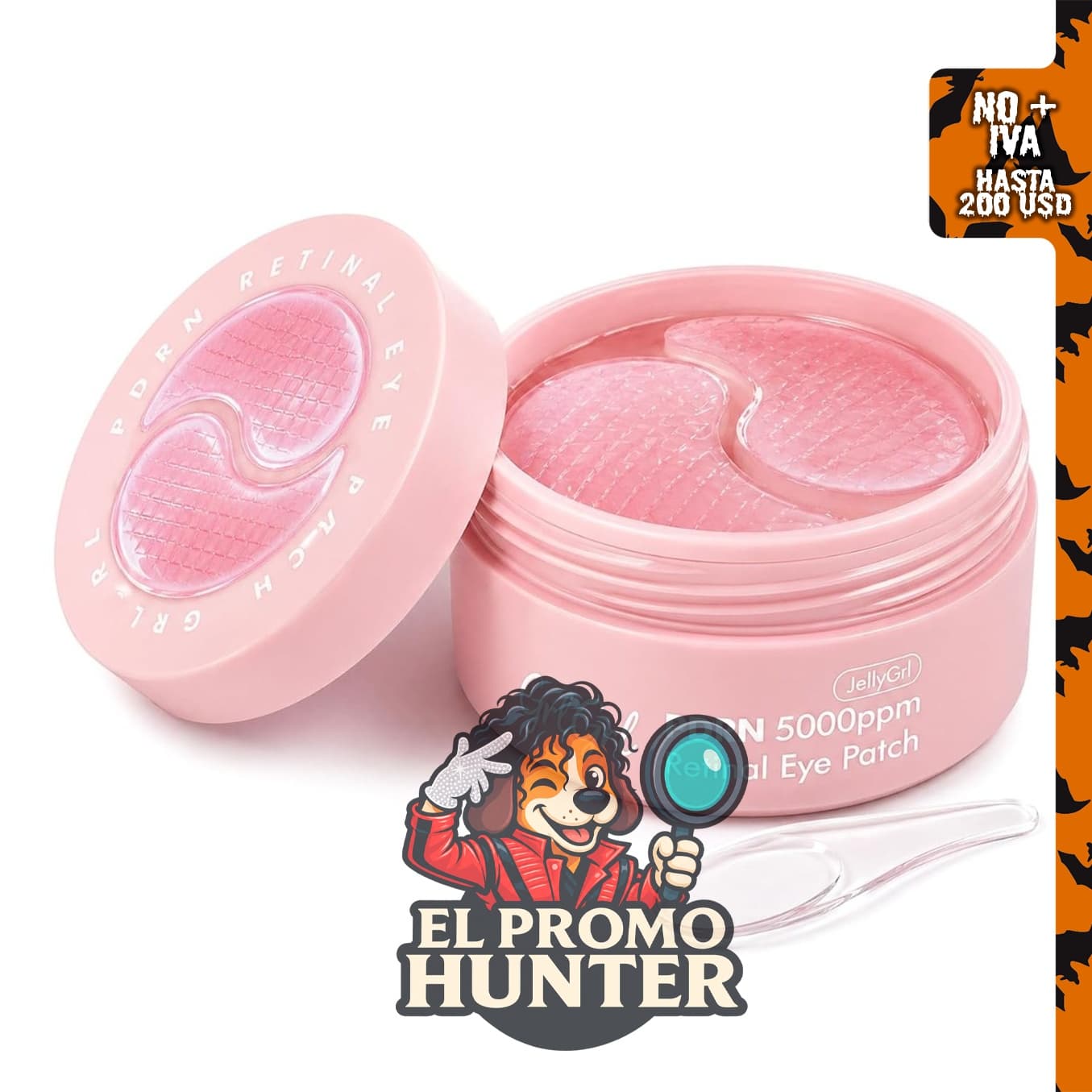 JELLYGRL Salmon PDRN 5000ppm parches para los ojos con retina y 10 péptidos, 60 unidades.