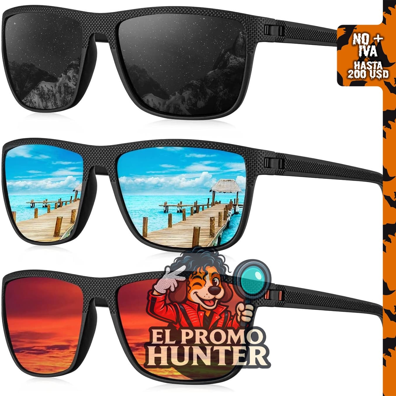 Lentes de sol deportivos KALIYADI para hombres, ligeros y polarizados con protección UV.