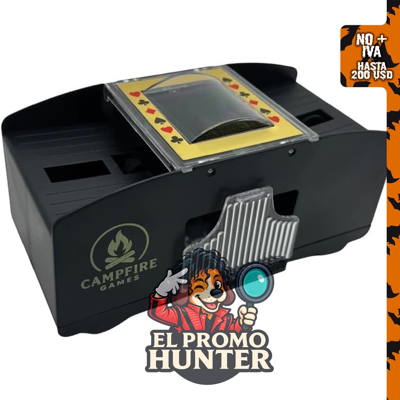 PlayMonster Campfire Games - Máquina barajadora de cartas eléctrica para juegos de casino.