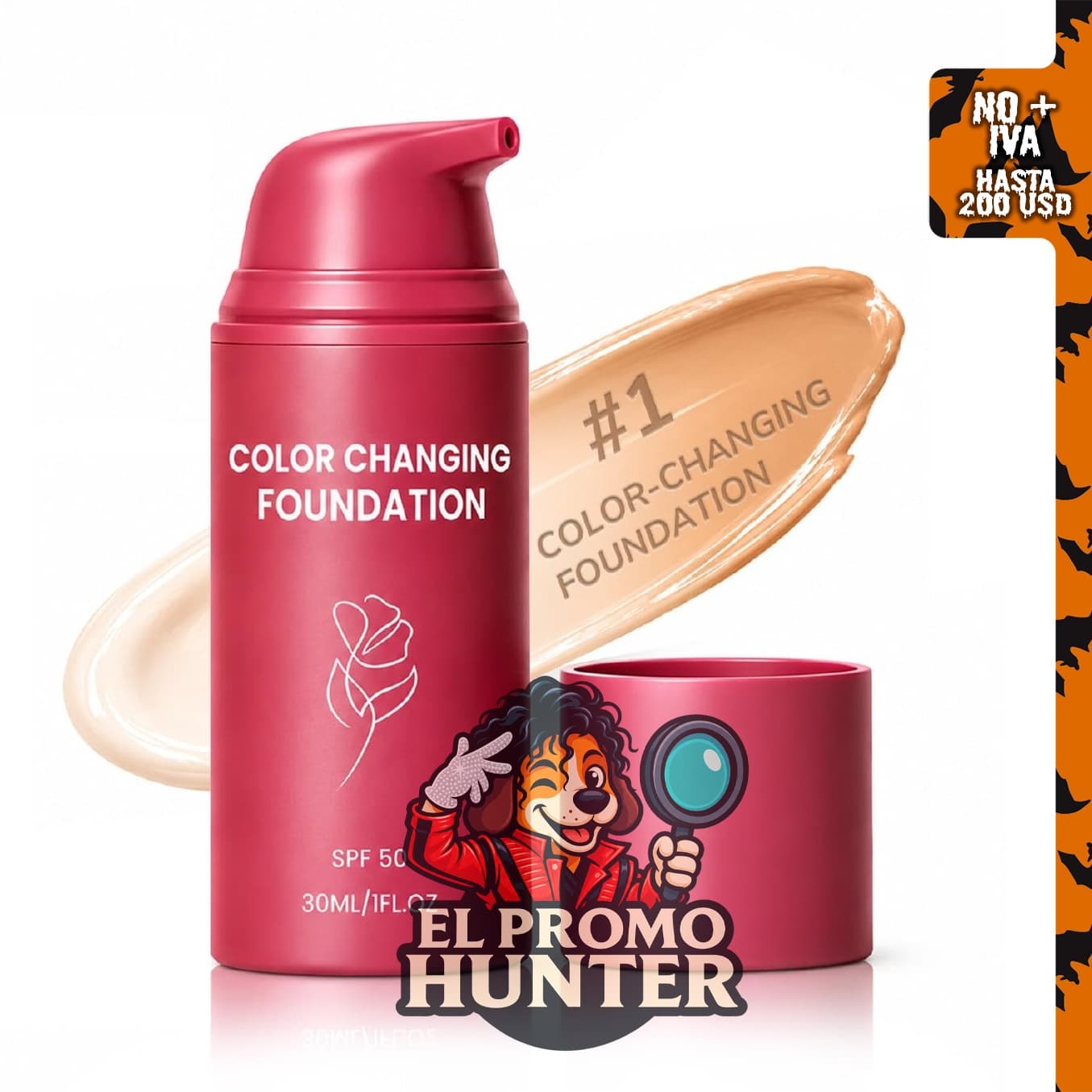 Base que cambia de color para ajuste de maquillaje.