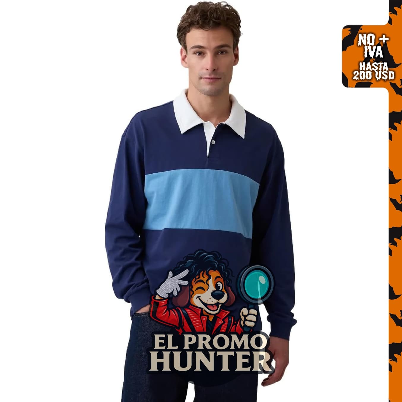 Gap Camisa de punto de rugby de manga larga para hombre.