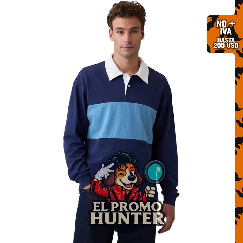 Gap Camisa de punto de rugby de manga larga para hombre.
