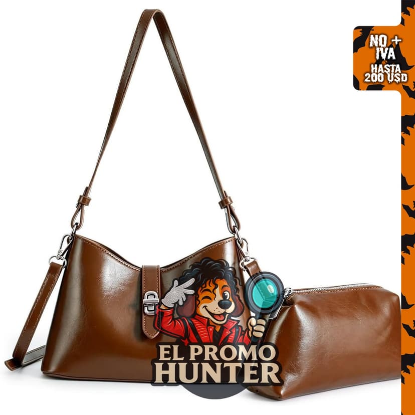 Auralith Bolsa de Hombro para Mujeres, Set 2 en 1, Bolso Cruzado.