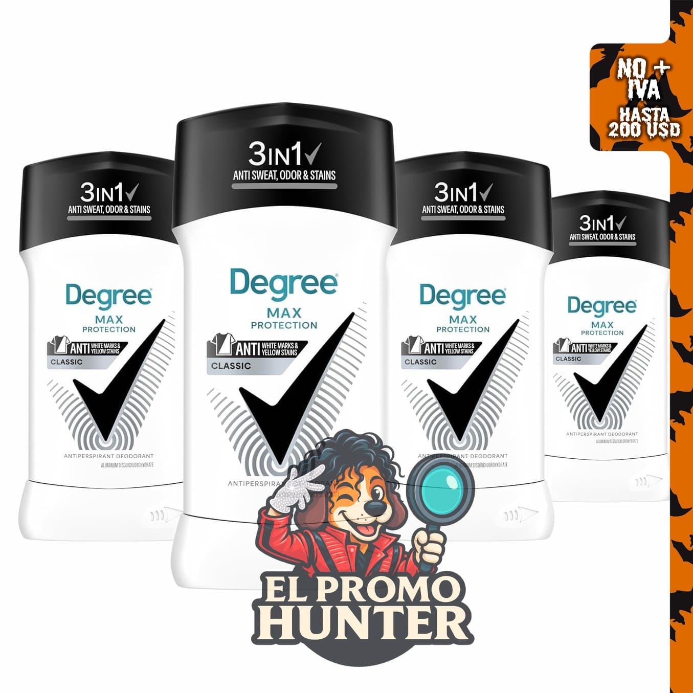 Degree Men UltraClear - Desodorante antitranspirante, 4 unidades de 76.5 g cada una.