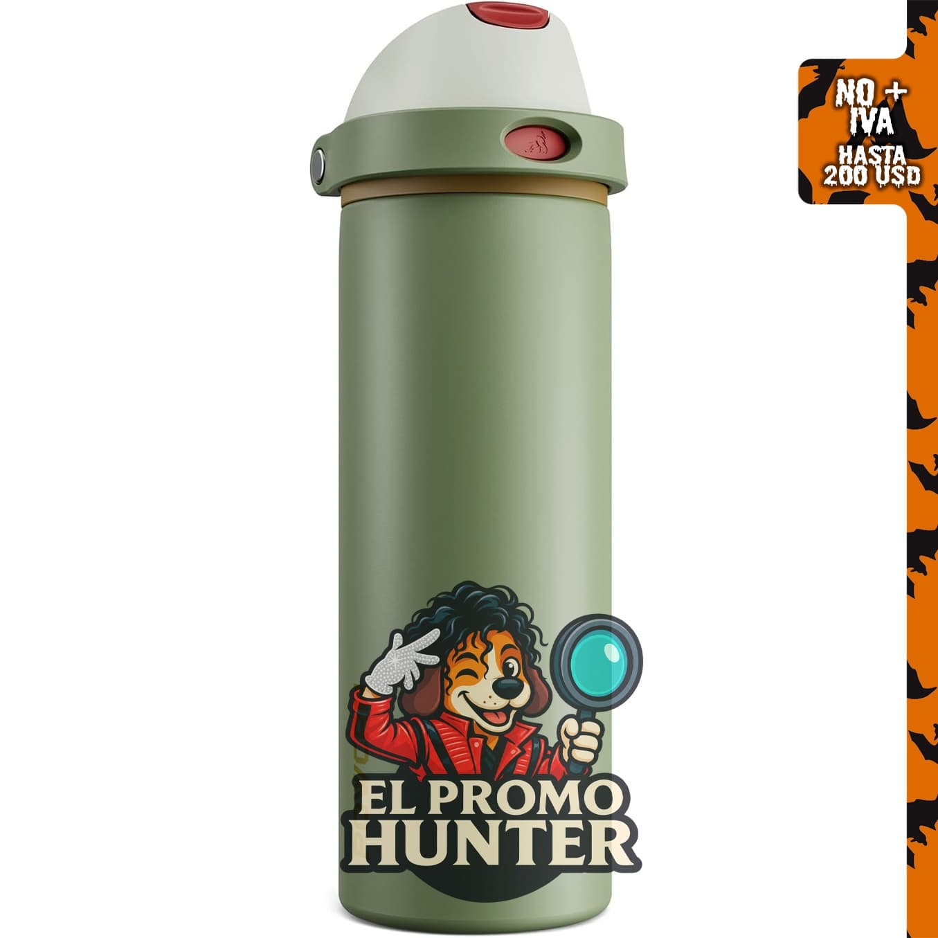 POWCAN Botella de agua aislada de 24 oz, acero inoxidable, boquilla de botón 2 en 1, a prueba de fugas.