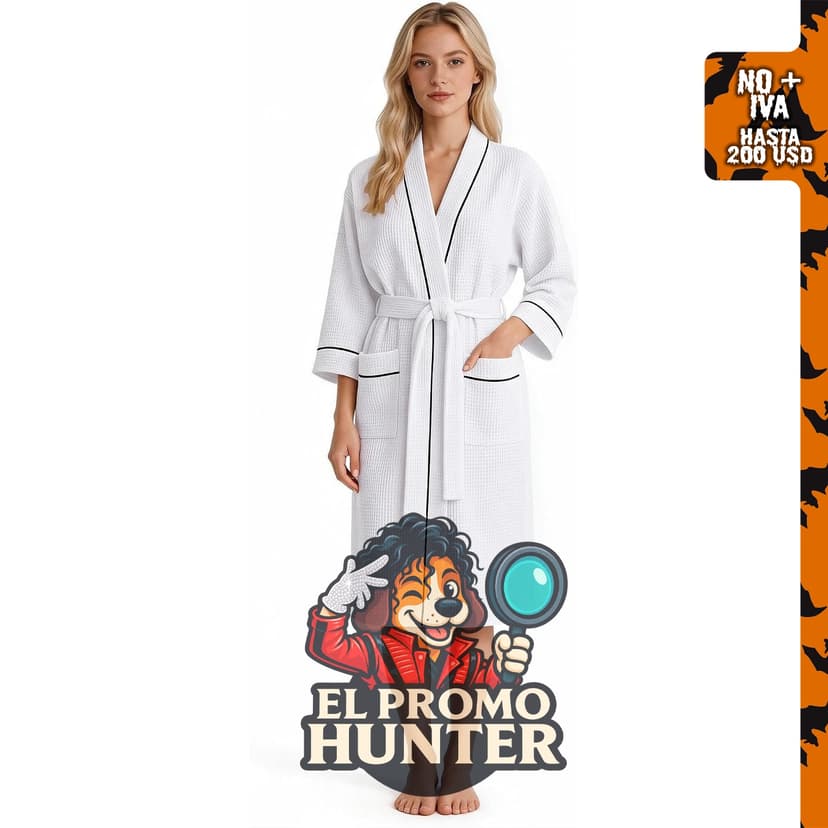 Inner Wish Bata tipo kimono de algodón para mujer, ligera y de secado rápido, con bolsillos.