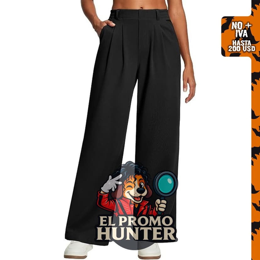 Heathyoga pantalones elásticos de pierna ancha para mujer, de vestir con botón y cintura alta.