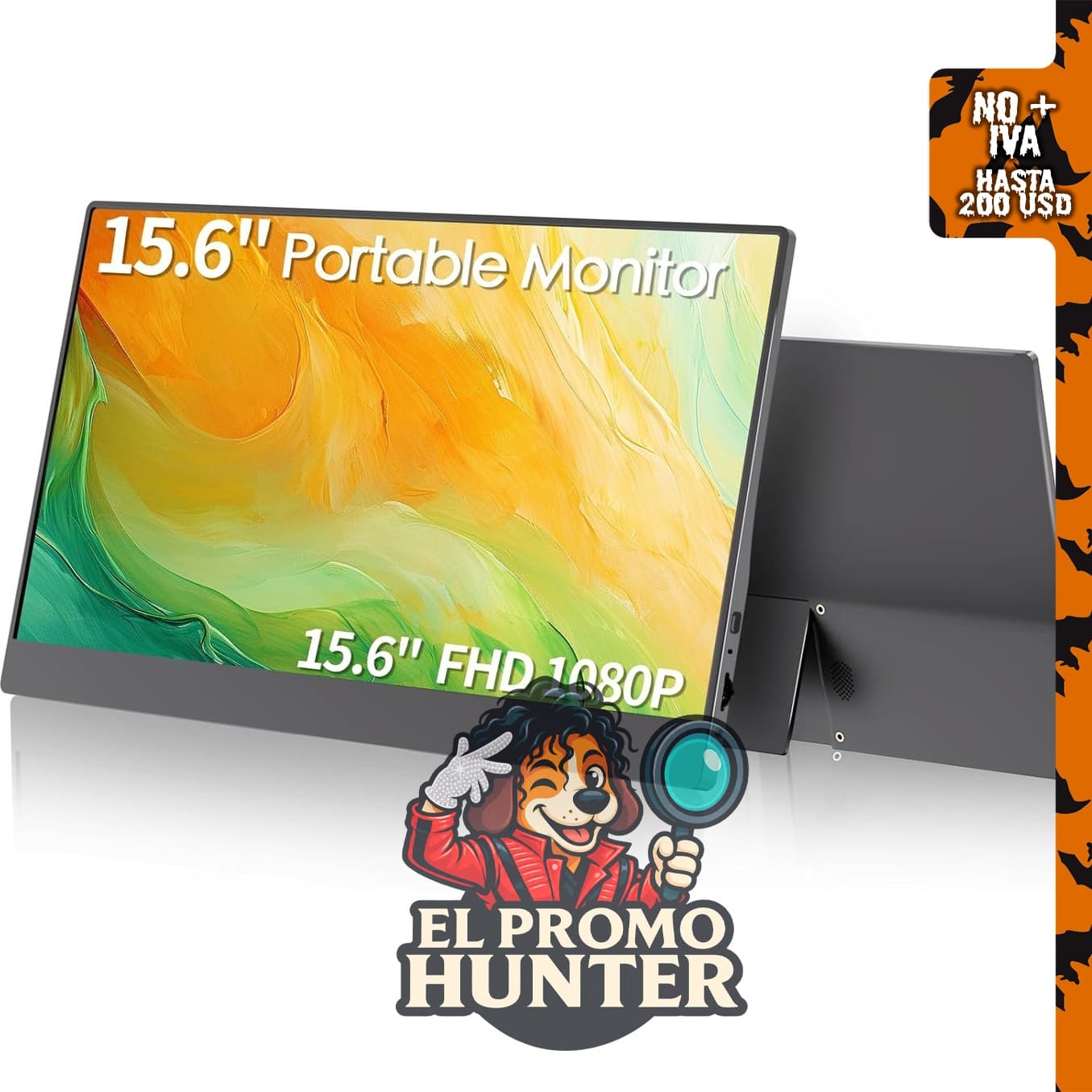 Monitor portátil StarXnDa de 15.6" (39.6 cm) FHD 1080p IPS, 60 Hz, Plug & Play.