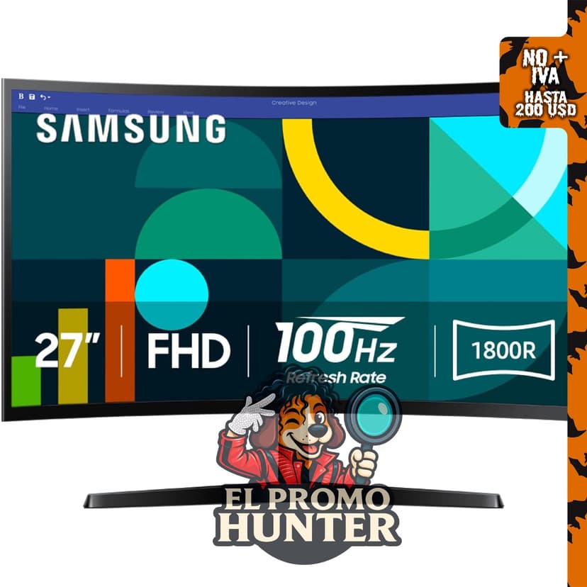Monitor curvo Samsung Essential S3 (S36GD) FHD 1800R.