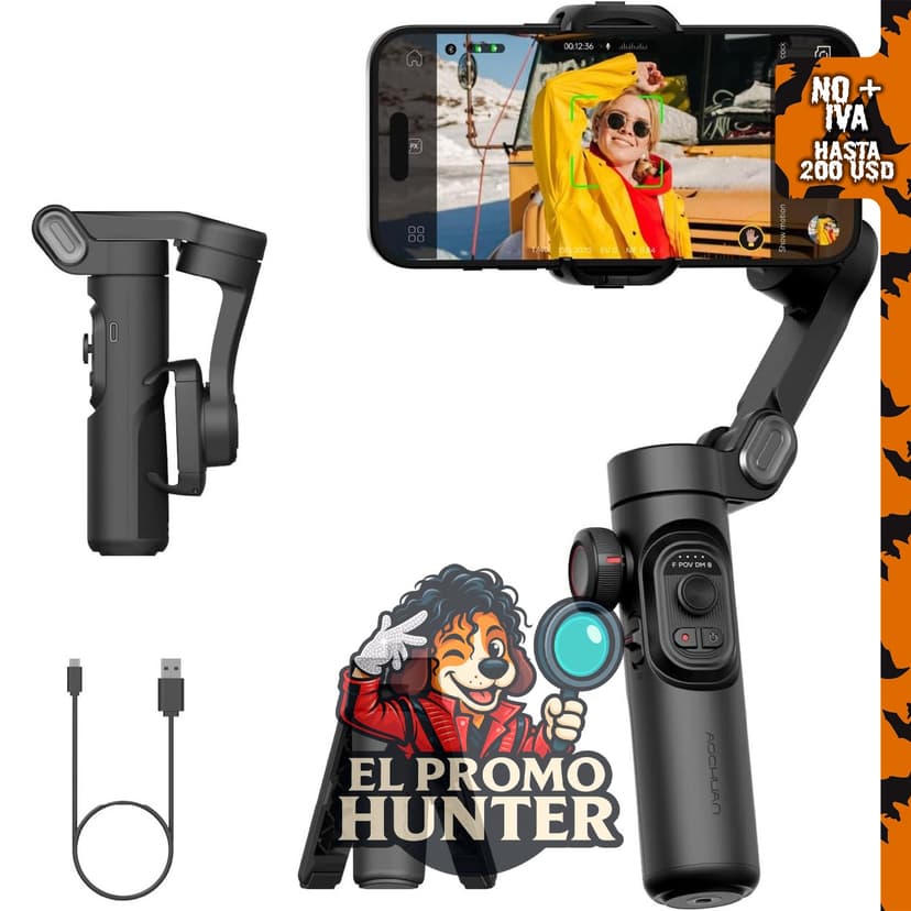 AOCHUAN Smart XE Gimbal estabilizador para iPhone con seguimiento de enfoque y objeto.