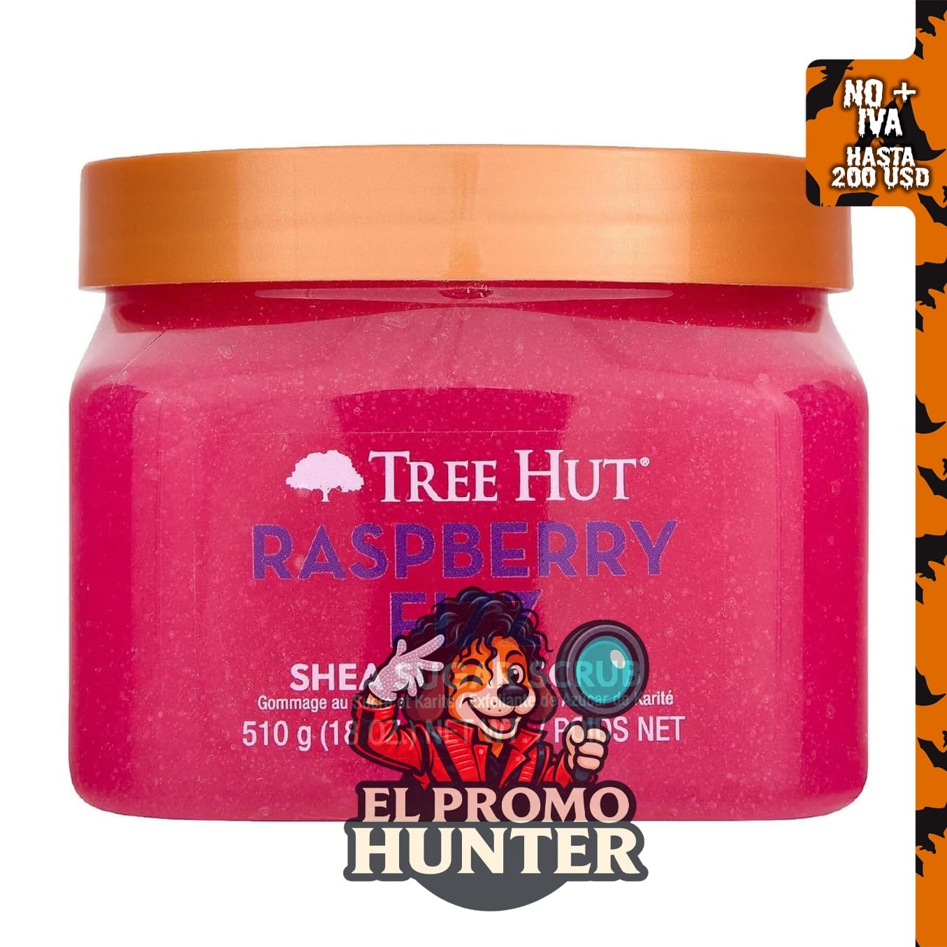 Tree Hut Exfoliante corporal de frambuesa, exfoliante de azúcar, vegano.