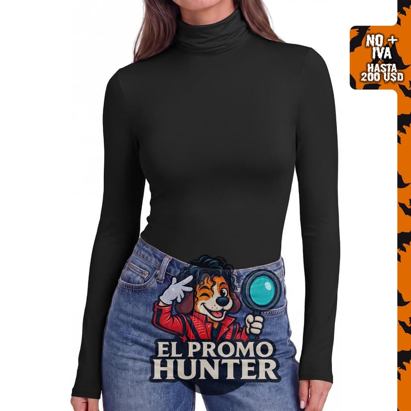 Ekouaer camisetas de cuello alto para mujer, manga larga, térmicas y ajustadas.