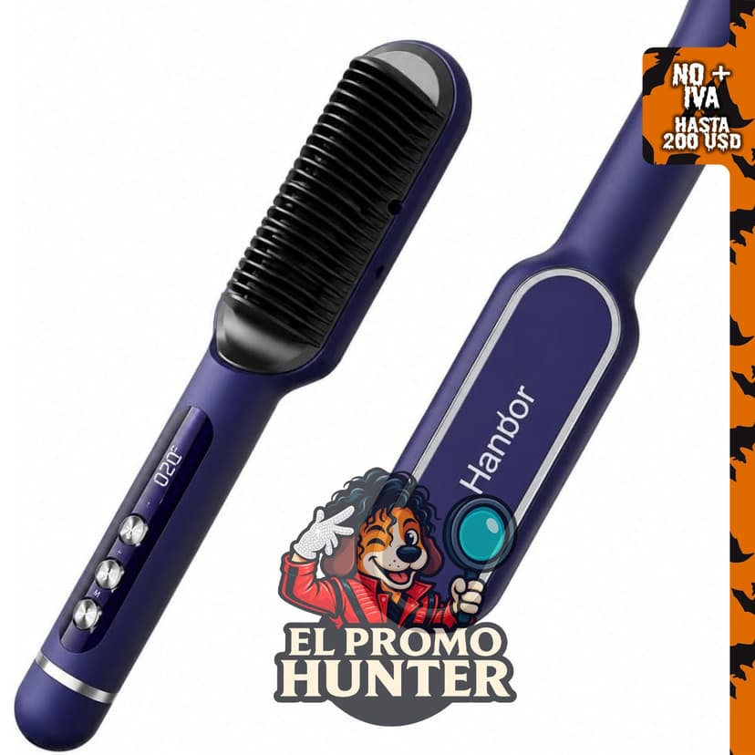 Handor Cepillo alisador de cabello iónico con 9 ajustes de calor y pantalla LED de 250-410 °F.