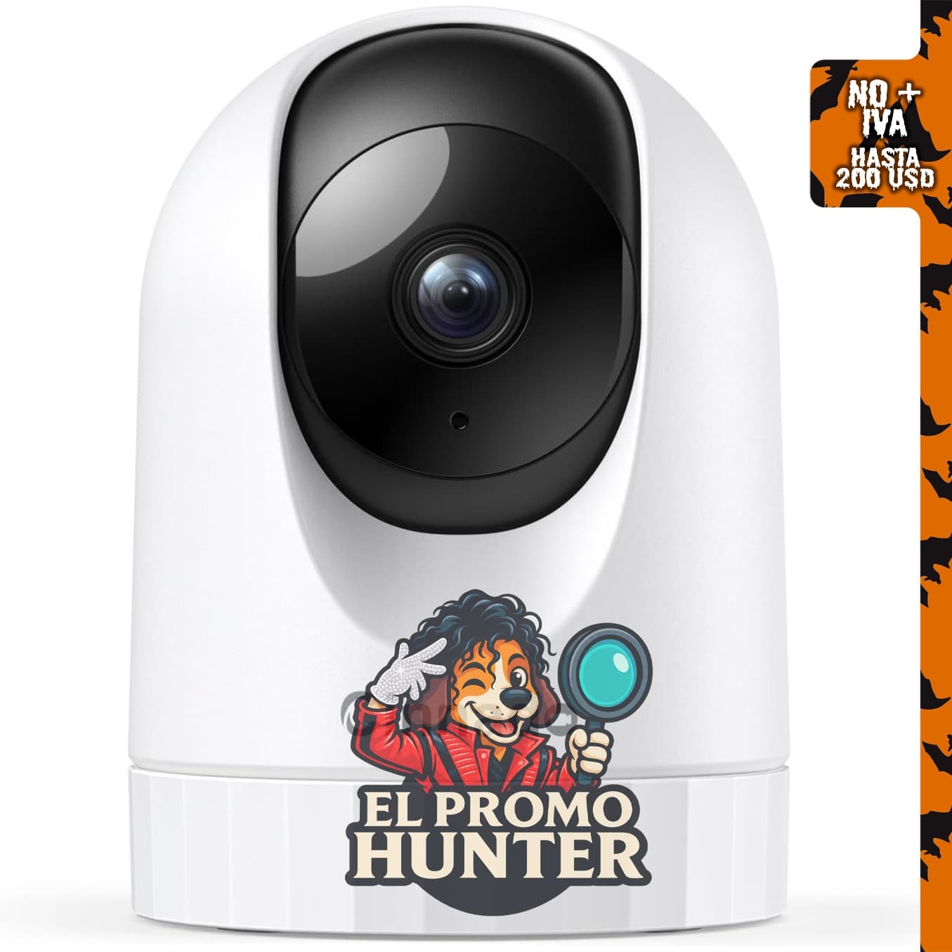 Cinnado Cámara de seguridad para interiores 2K, WiFi 360°, audio bidireccional, visión nocturna.