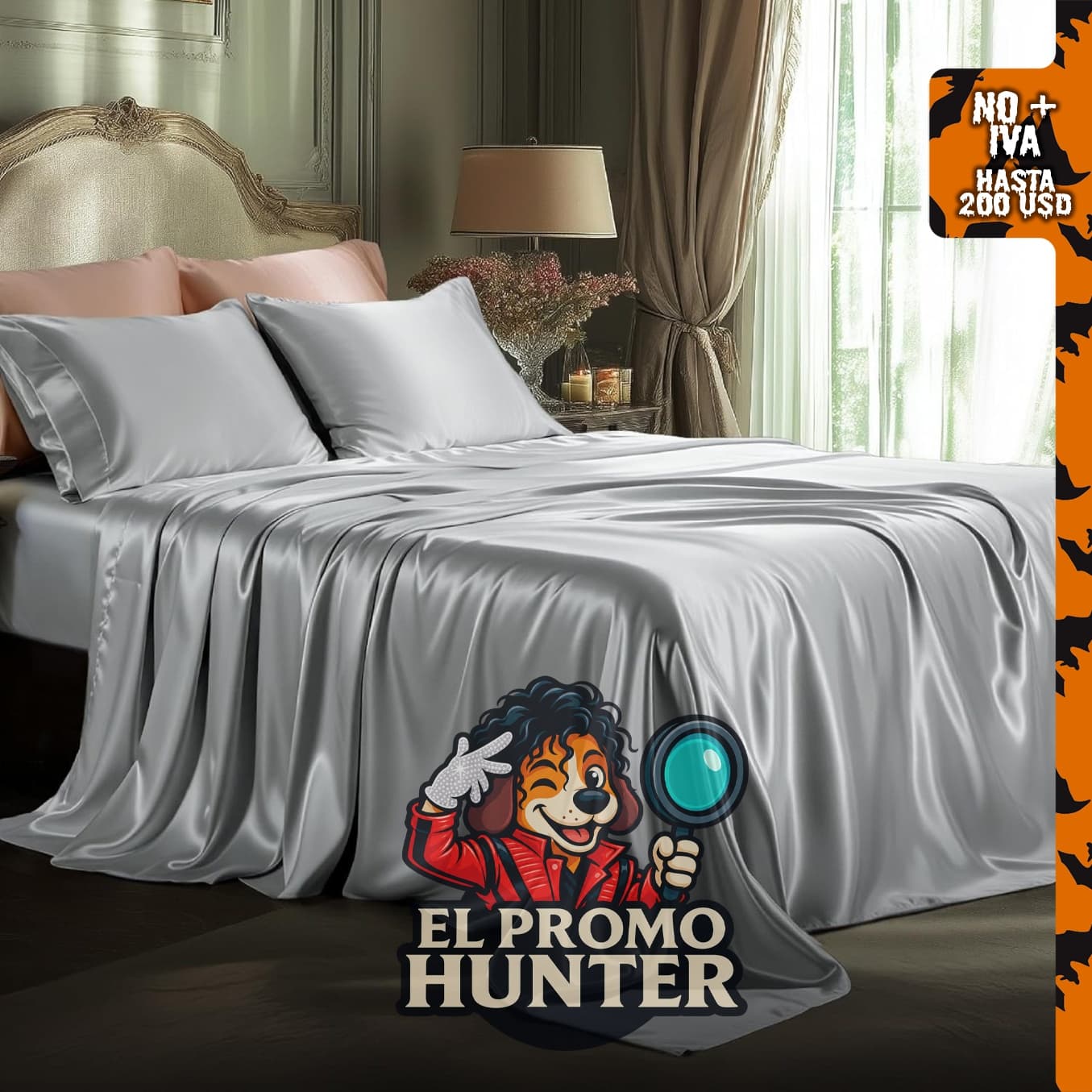 Bedsure Sábanas de satén gris tamaño Queen, juego de sábanas suaves y sedosas.