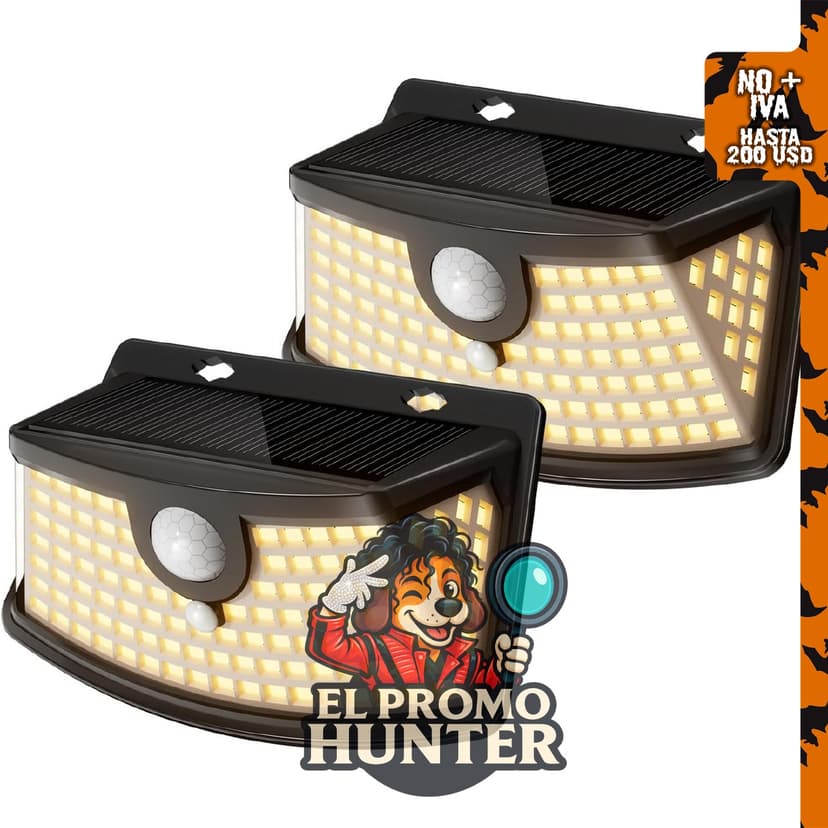 Aootek luces solares con sensor de movimiento para exteriores, 120 LED.