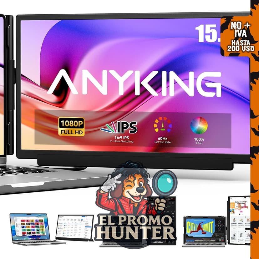 Extensor de pantalla de 15.6 pulgadas, monitor portátil para computadora portátil.