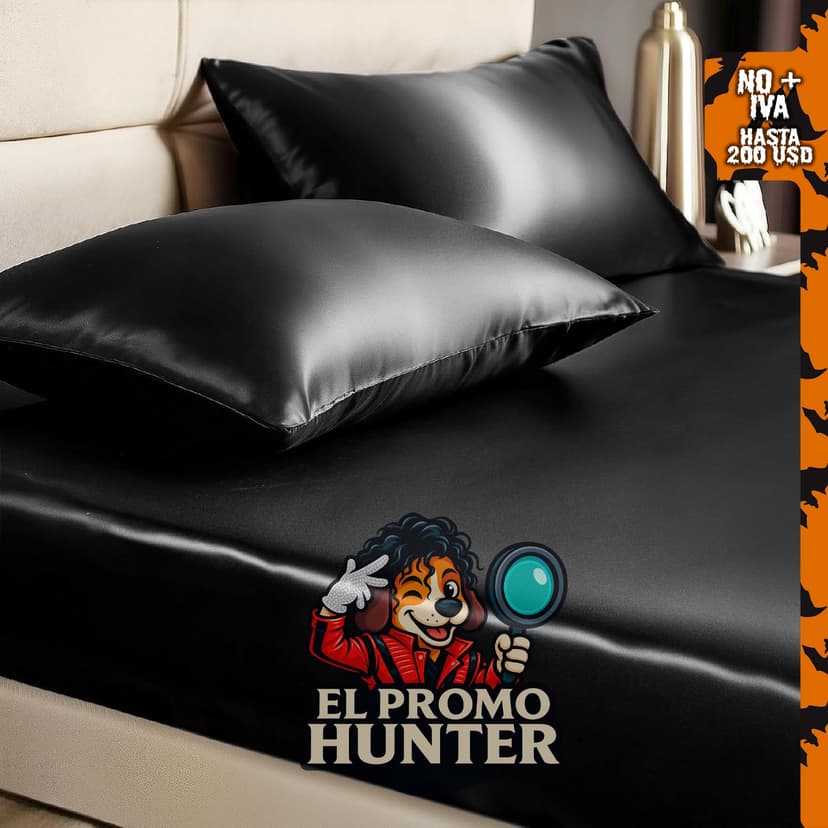 BEDELITE Juego de sábanas bajeras y fundas de almohada de satén.