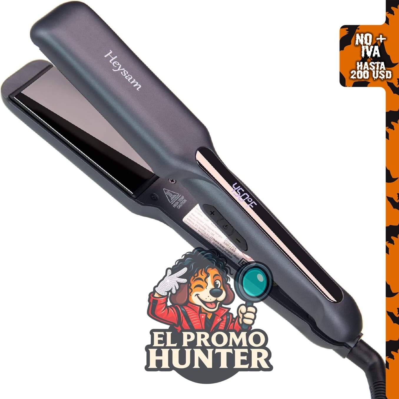 Heysam Plancha de pelo de cerámica de titanio de 1.6" (4 cm), alisadora y rizadora de doble voltaje 2 en 1.