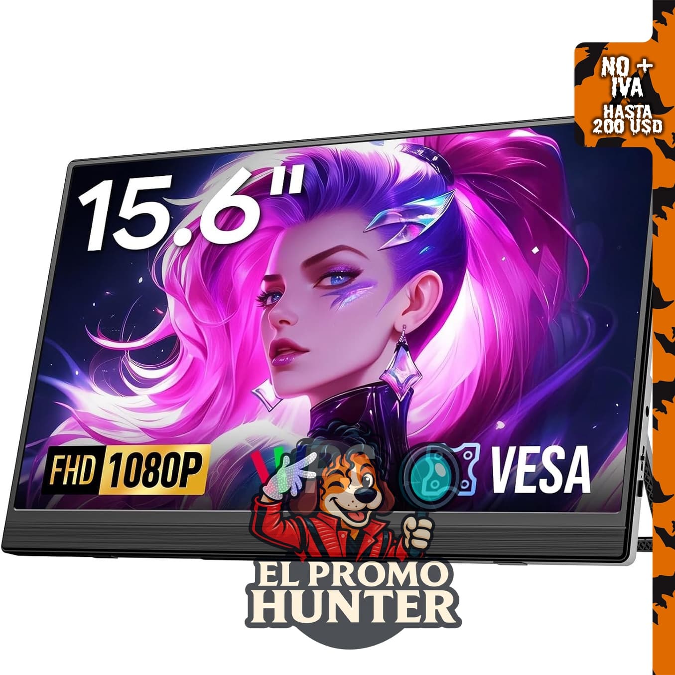 Dopesplay Monitor portátil de 15,6", extensor de pantalla FHD.