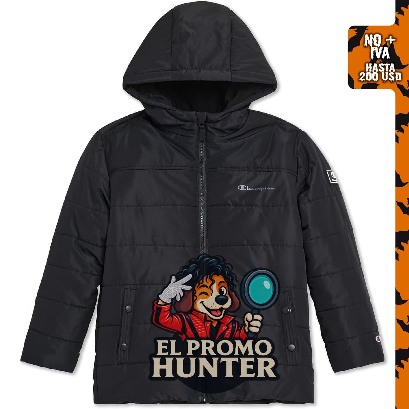 Chaqueta acolchada Ripstop con capucha para niños Champion.