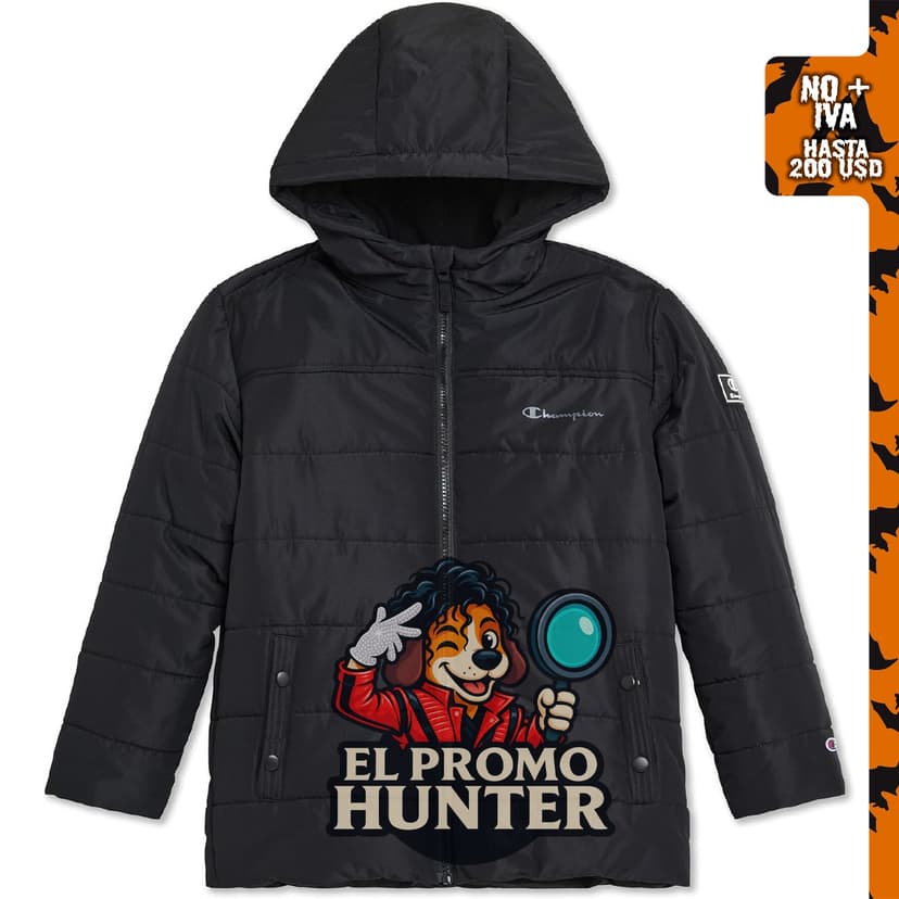 Chaqueta acolchada Ripstop con capucha para niños Champion.