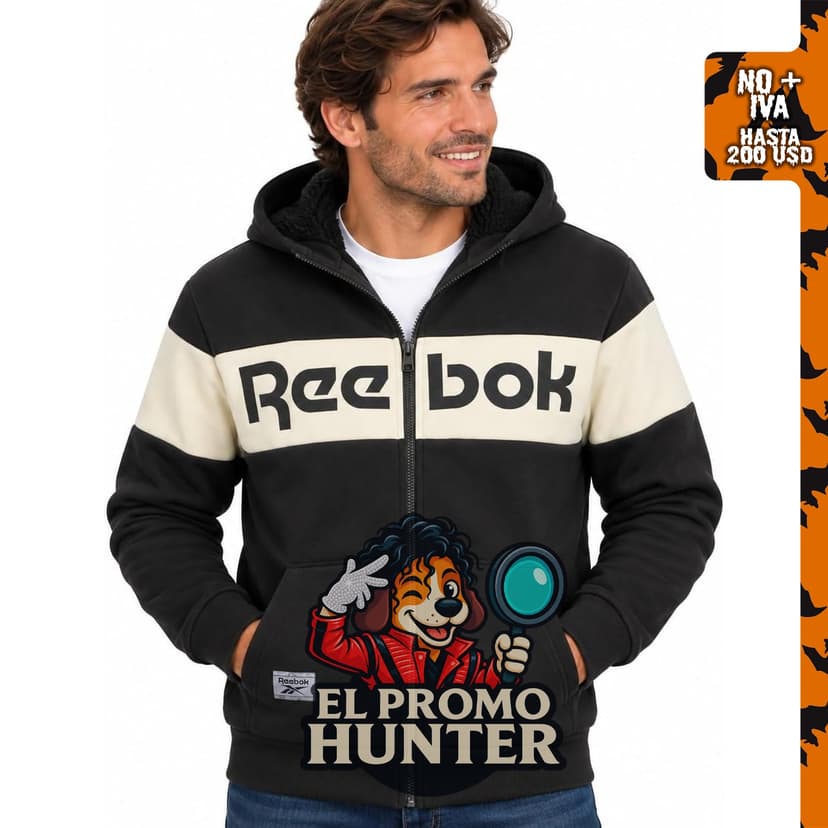 Reebok Mens Sherpa Lined Zip Up Hoodie - Chaqueta de forro polar con cierre.