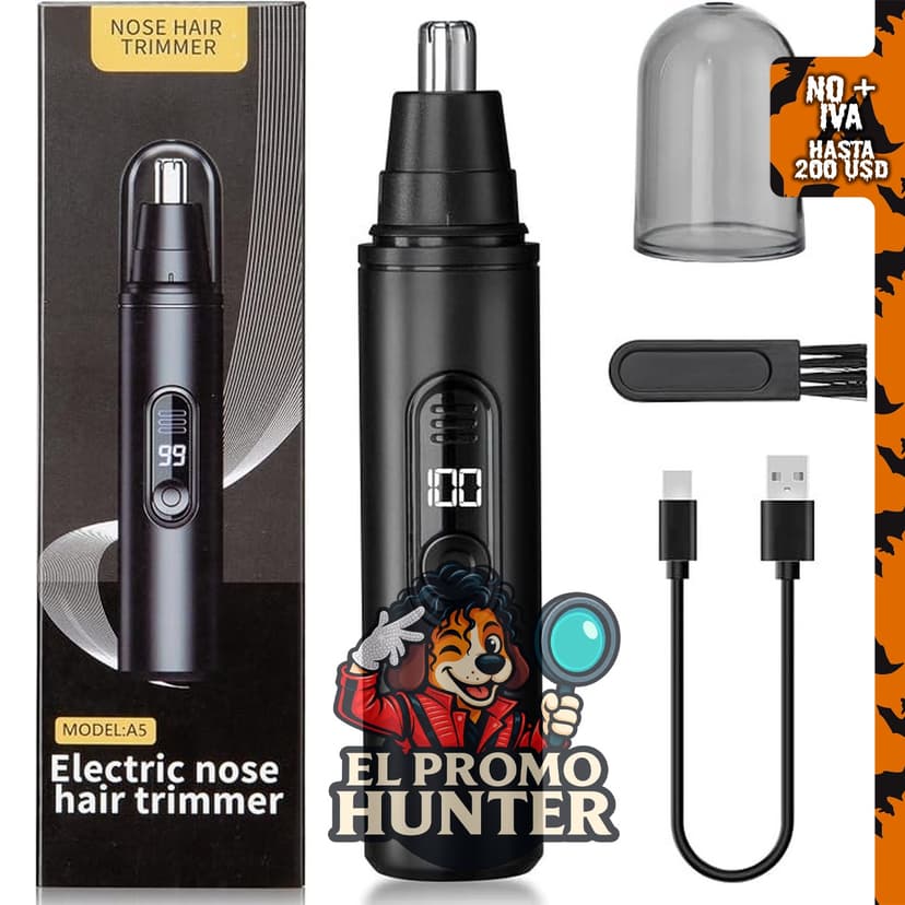 SUERBEATY Recortadora de pelo de nariz para hombres, recargable con pantalla.