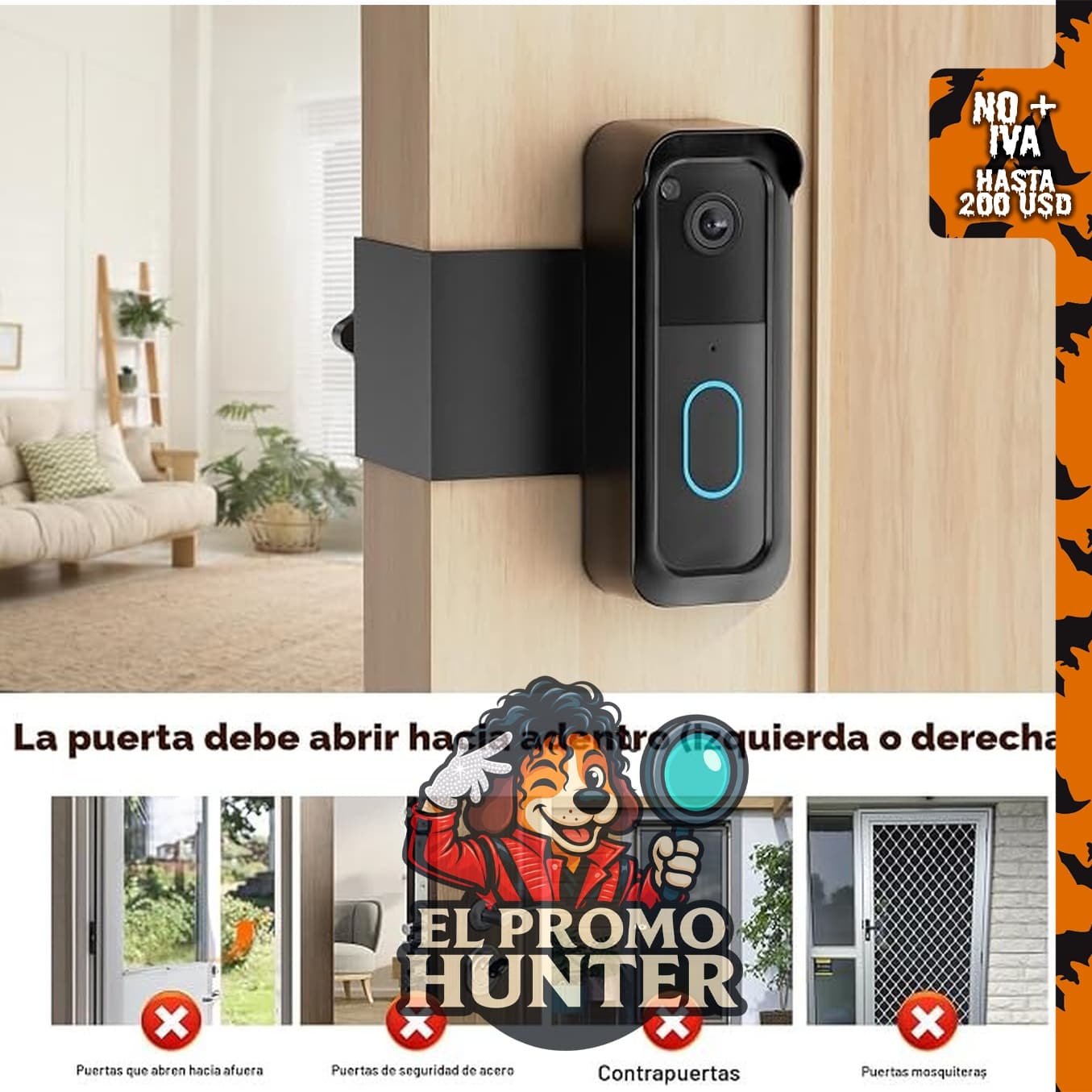 Soporte antirrobo para cámara Blink Doorbell de 2ª.