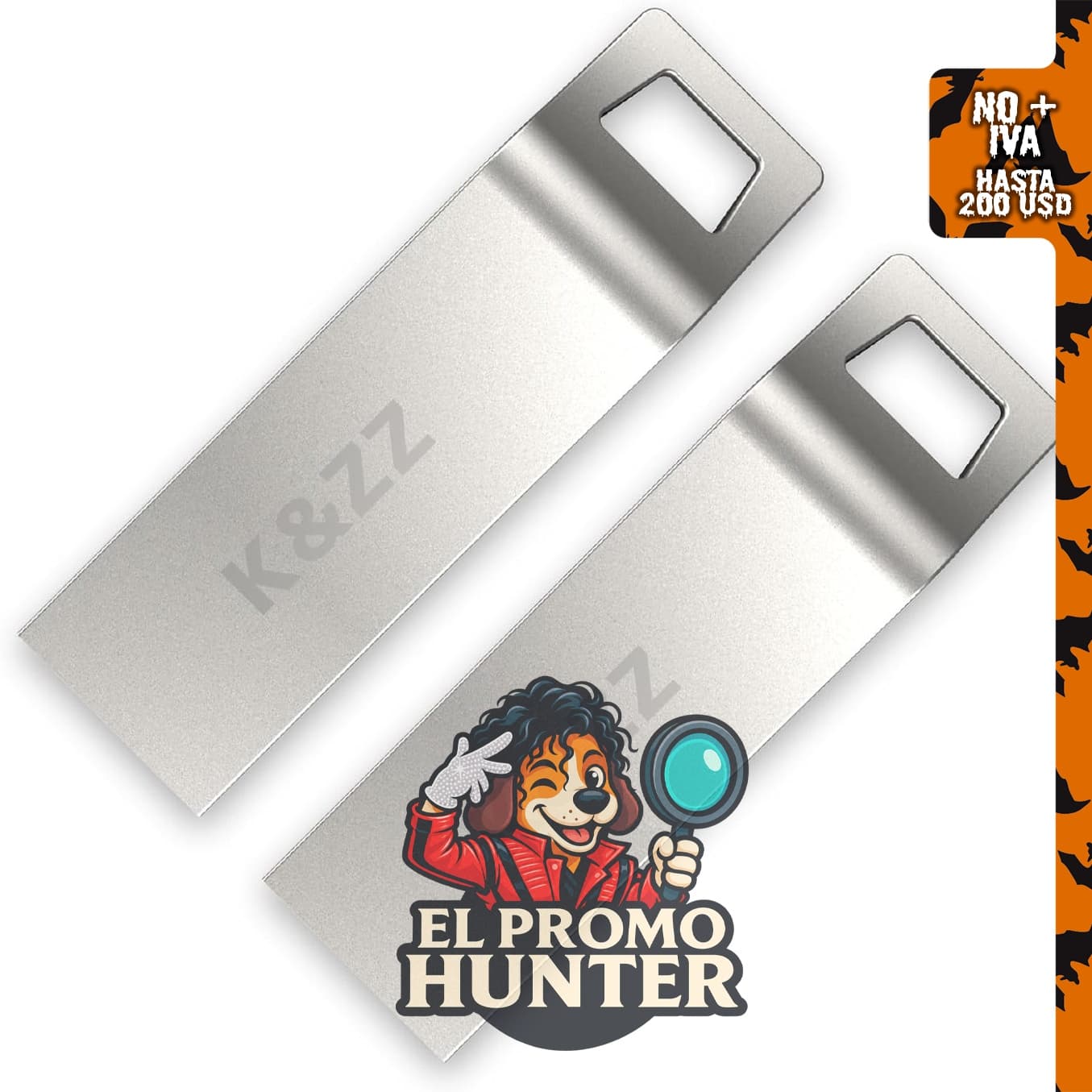 Paquete de 2 unidades de memoria USB de 16GB, USB 2.0, diseño metálico.