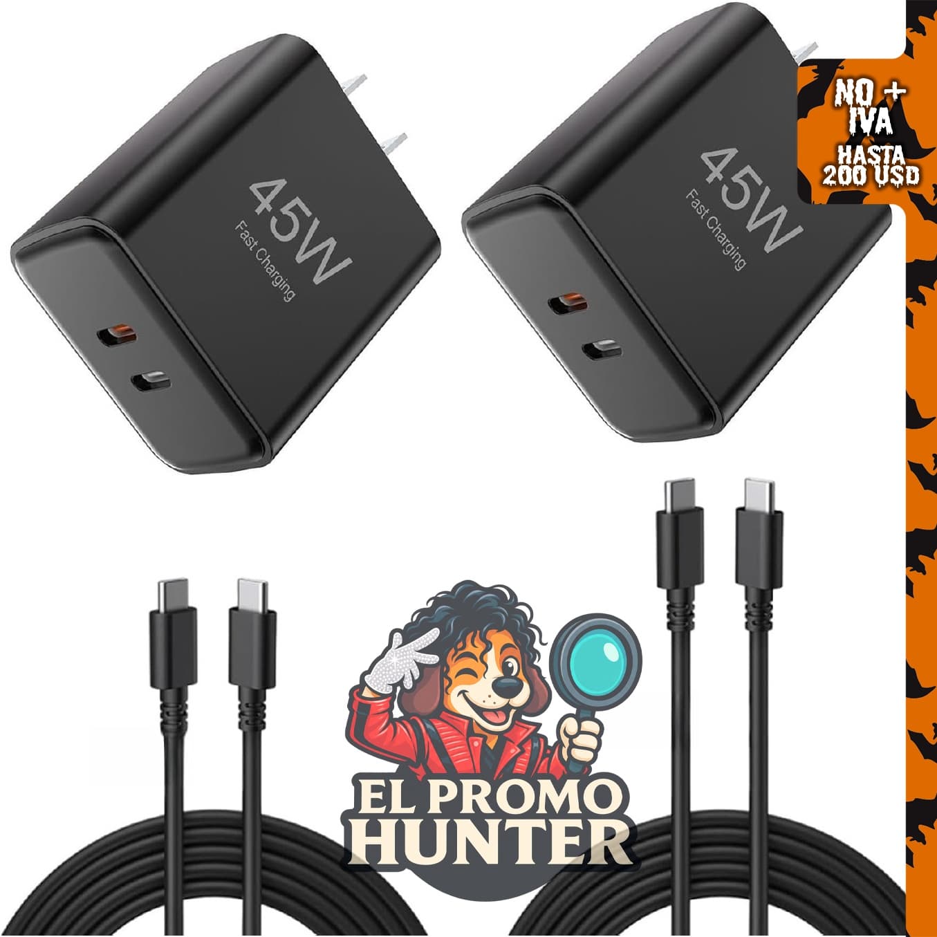 Cargador tipo C de 45 W con cable de 6 pies para teléfonos Samsung.