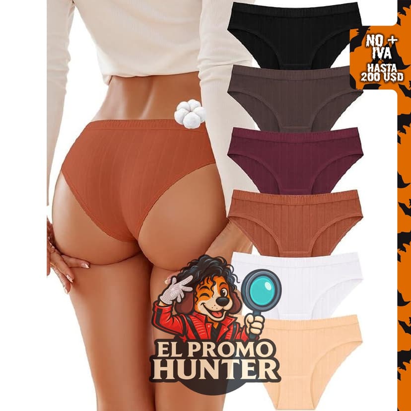 Ropa interior bikini de algodón para mujer, de tiro bajo.