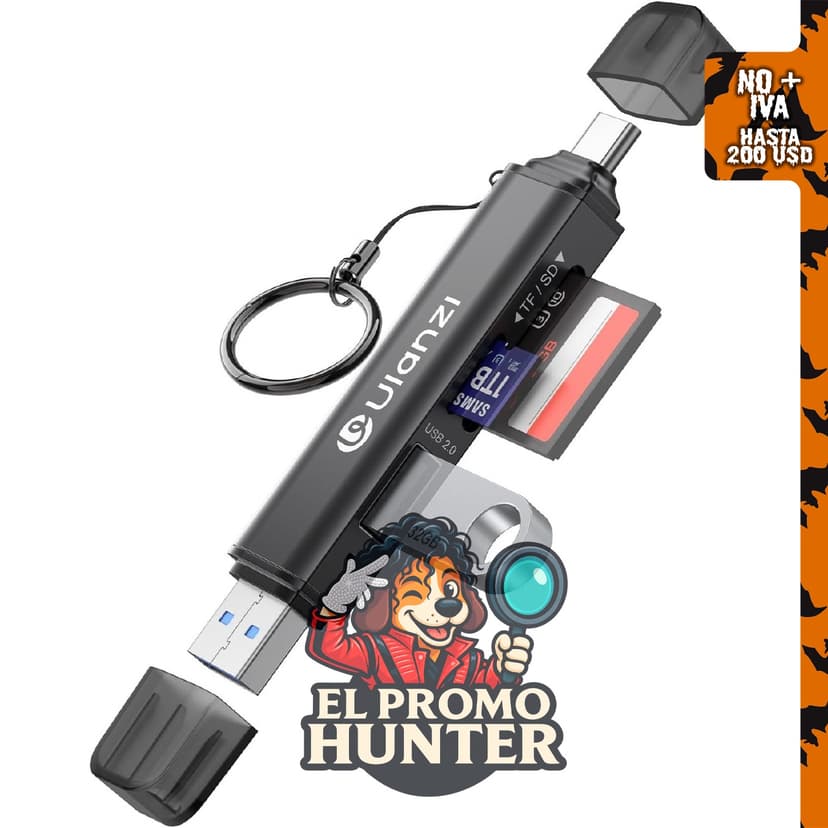 ULANZI Lector de tarjetas SD/TF/USB CR1 3 en 1, USB 3.1 de alta velocidad