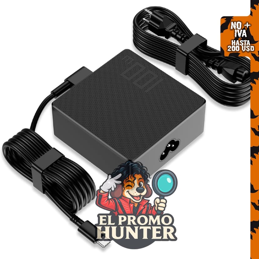 Cargador USB C de 100 W compatible con modelos Asus ROG y ZenBook.